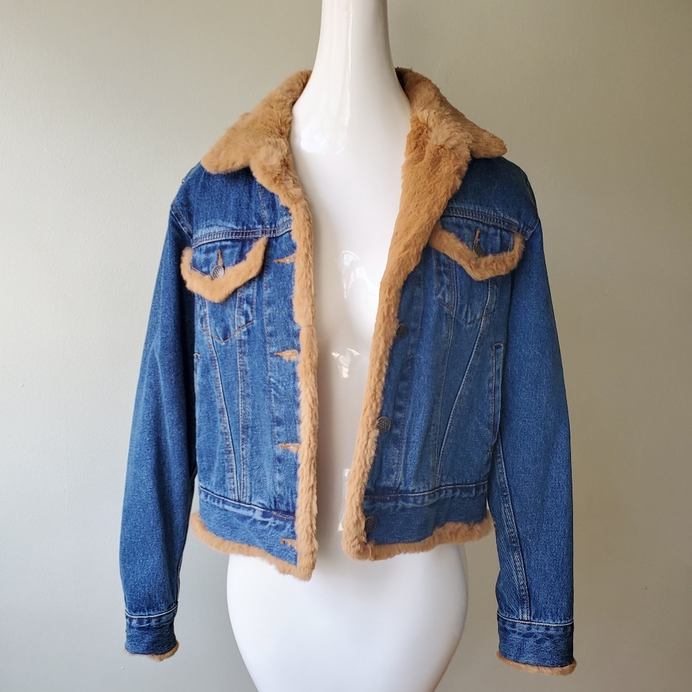Denim Faux Fur Jacket
